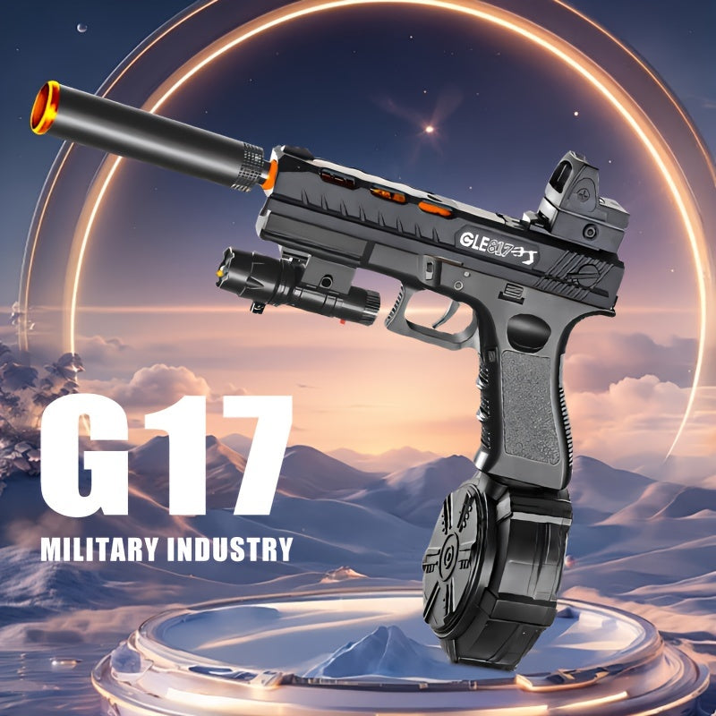 G17 Electric Gel Jet Ball Toy Gun [7.4v High-Speed Continuous Firing Upgrade Model] Highly Assembled Toys, Manual/Automatic Dual Mode, Outdoor Fun Team Shooting Activity Games, Christmas Gifts