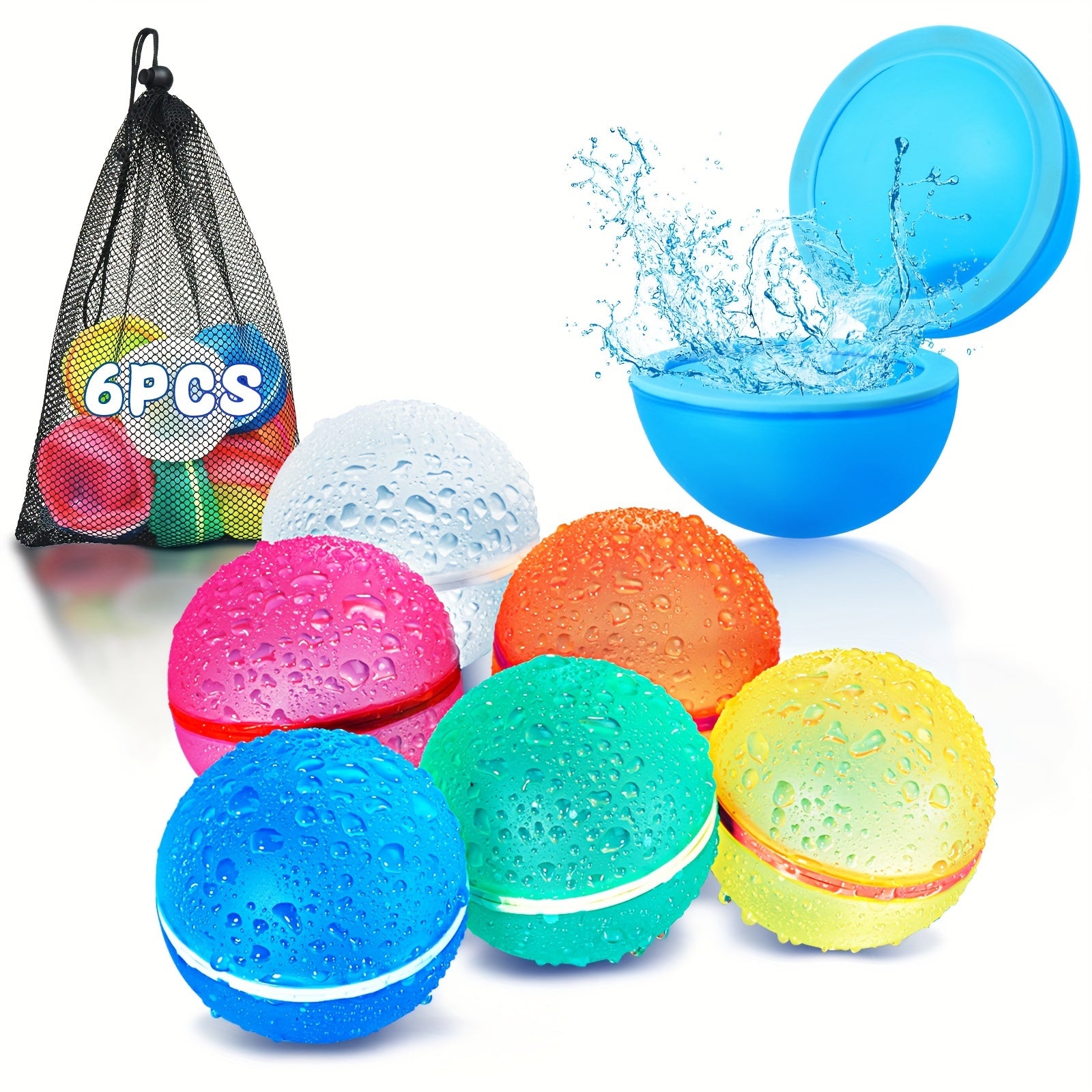 Reusable Water Balloons for Kids Outdoor Activities, Refillable Water Balloons Quick Fill with Magnetic, Latex-free Kids Pool Beach Water Toys, Summer Toy Self Sealing Water Balloons for Fun
