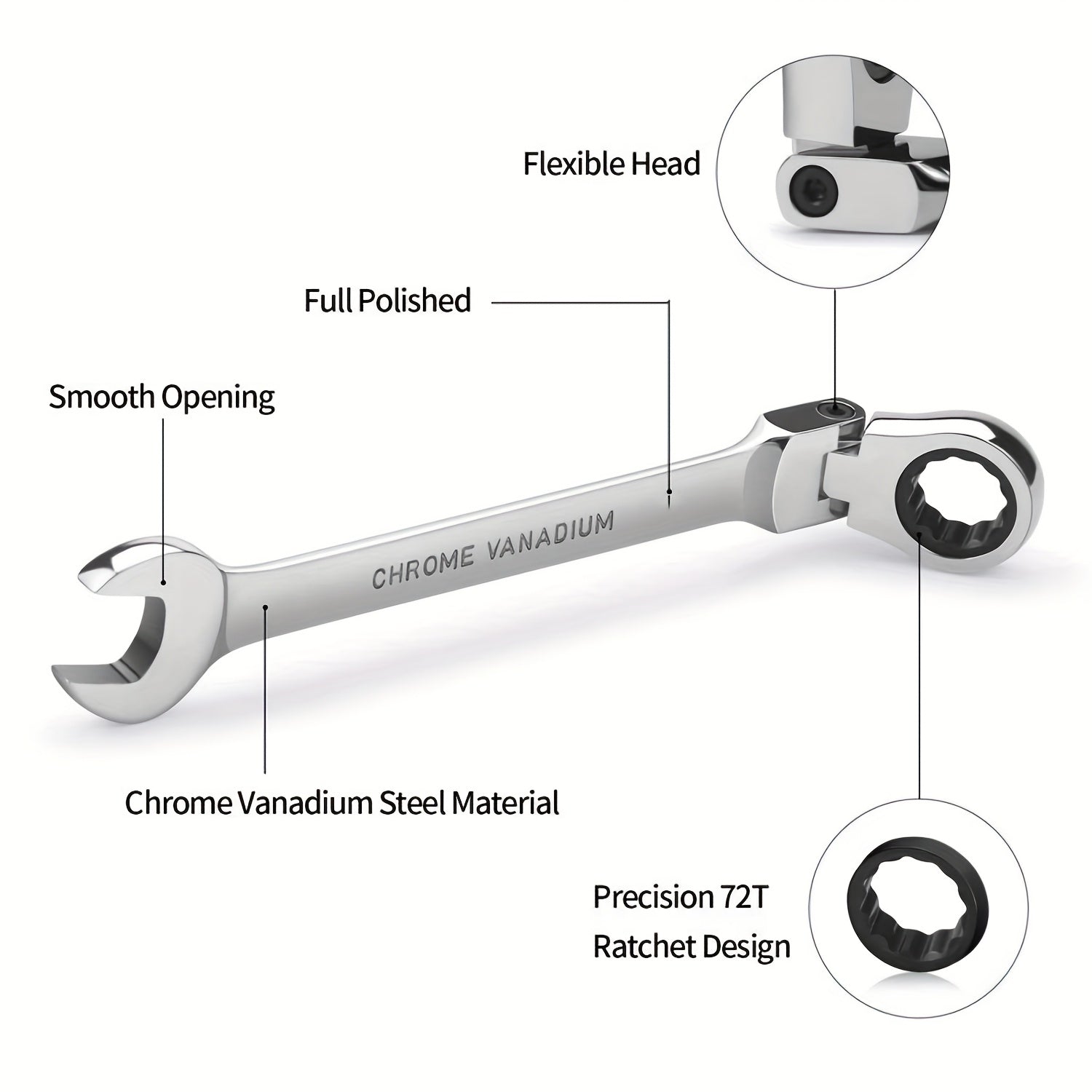 Dynamic Ratchet Wrench - Double-Headed Two-Way