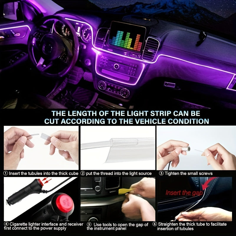 236-inch Optical Fiber, Automotive LED Light Strip, 5-in-1 Automotive Ambient Lighting Kit,