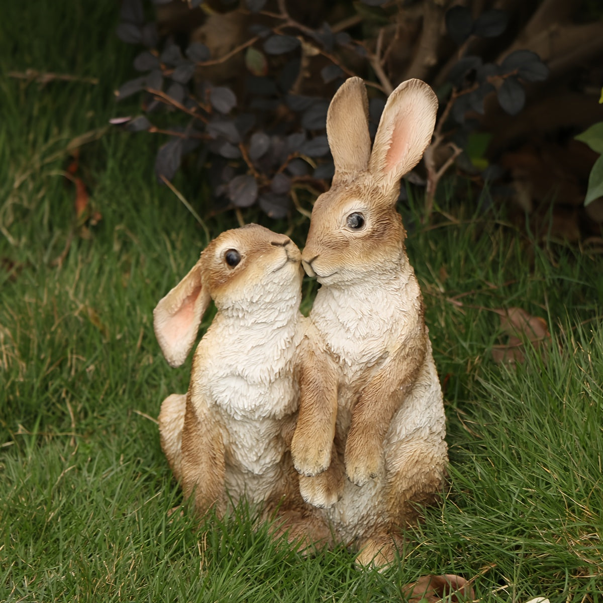 A Couple of Decorative Rabbit Figurines for Garden, Patio, Or Balcony Landscaping.