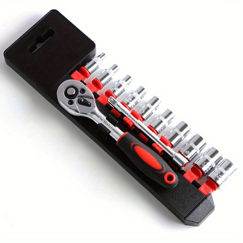 1SET 12-in-1 Xiaofei Auto Repair Tool Set, Quick Ratchet Wrench And Socket Set