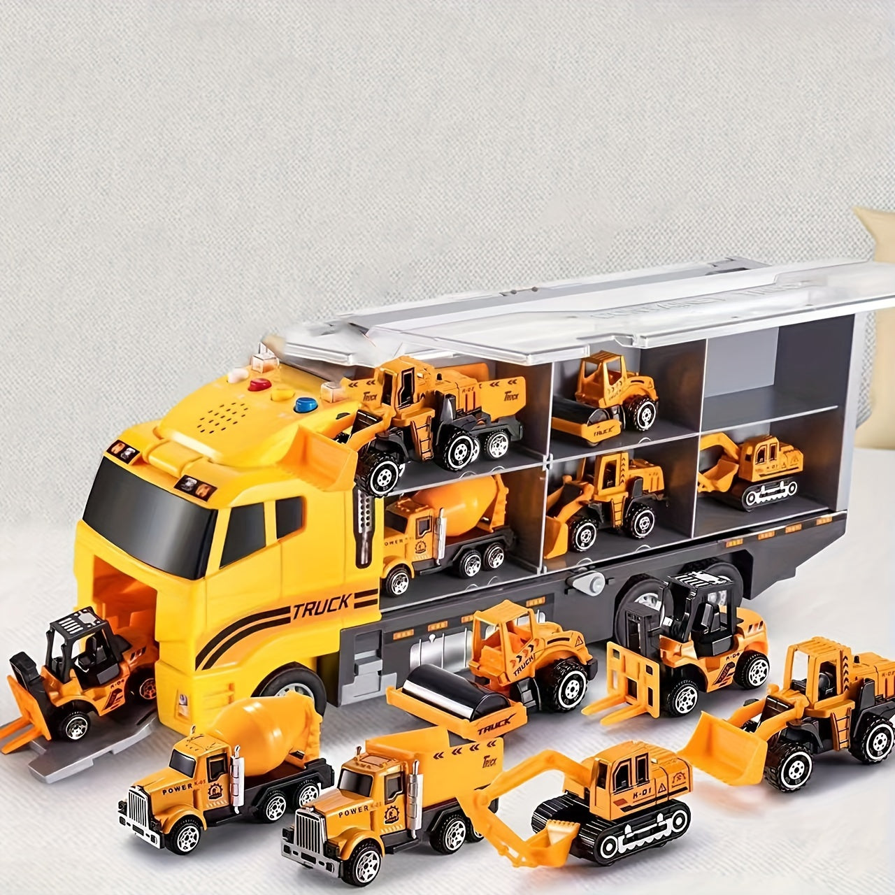 8pcs Inertia Pull-back Excavator Combination - Perfect Christmas & Holiday Gifts for Kids -  Construction Vehicles Toys -  Suitable for Ages 3+ - Ideal Gift for Boys & Girls