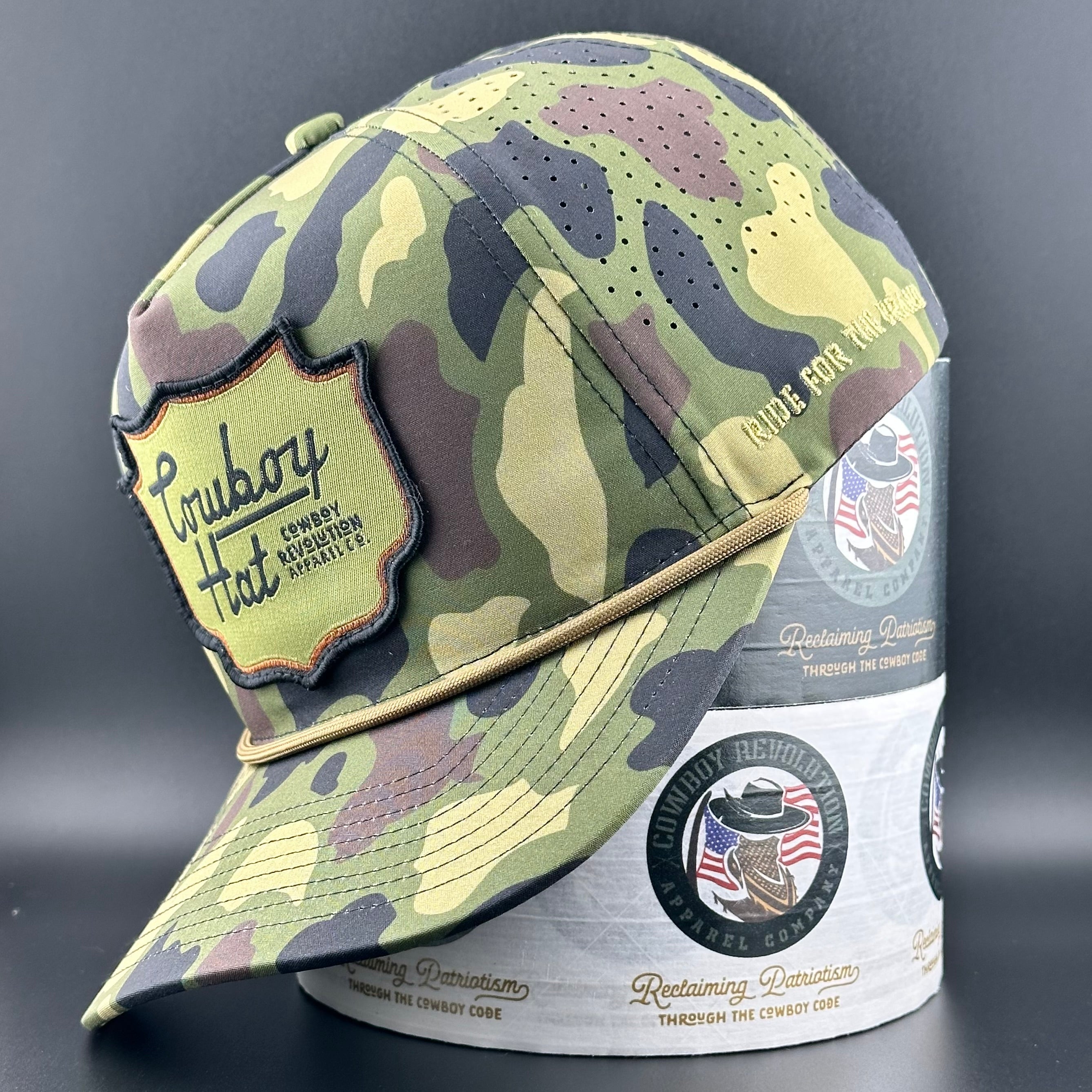 Woodland Camo Patch “Cowboy Hat” - Performance Rope Hat