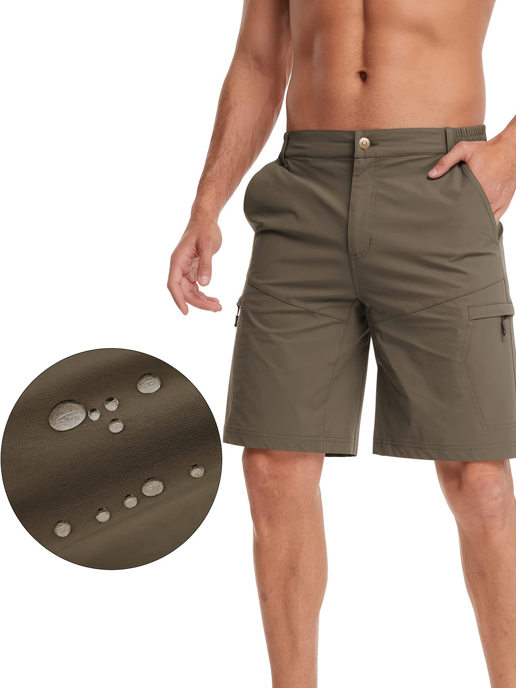 Lightweight, Breathable Men's Nylon Sports Shorts with Moisture-Wicking, Water-Resistant, and Pockets for Hiking, Running, Training, Golf, Cycling, Daily & Casual Wear, Spring, Summer, Fall, Winter