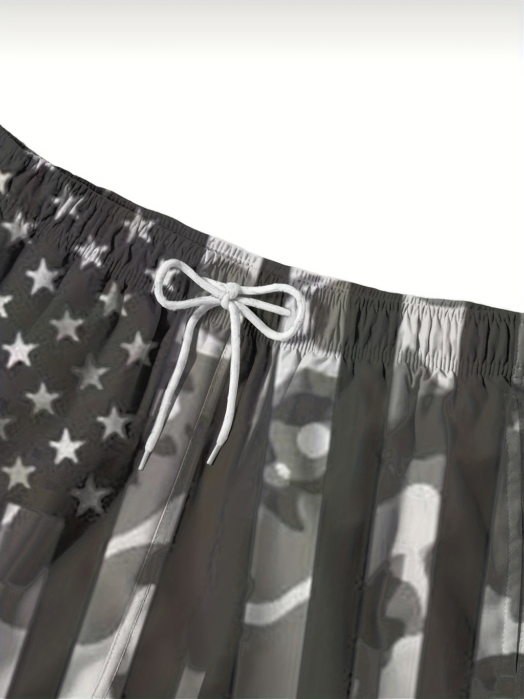 Men's Plus Size "American Flag" Graphic Shorts Beach Pants Holiday Shorts, Elastic Drawstring Sports Short Pants