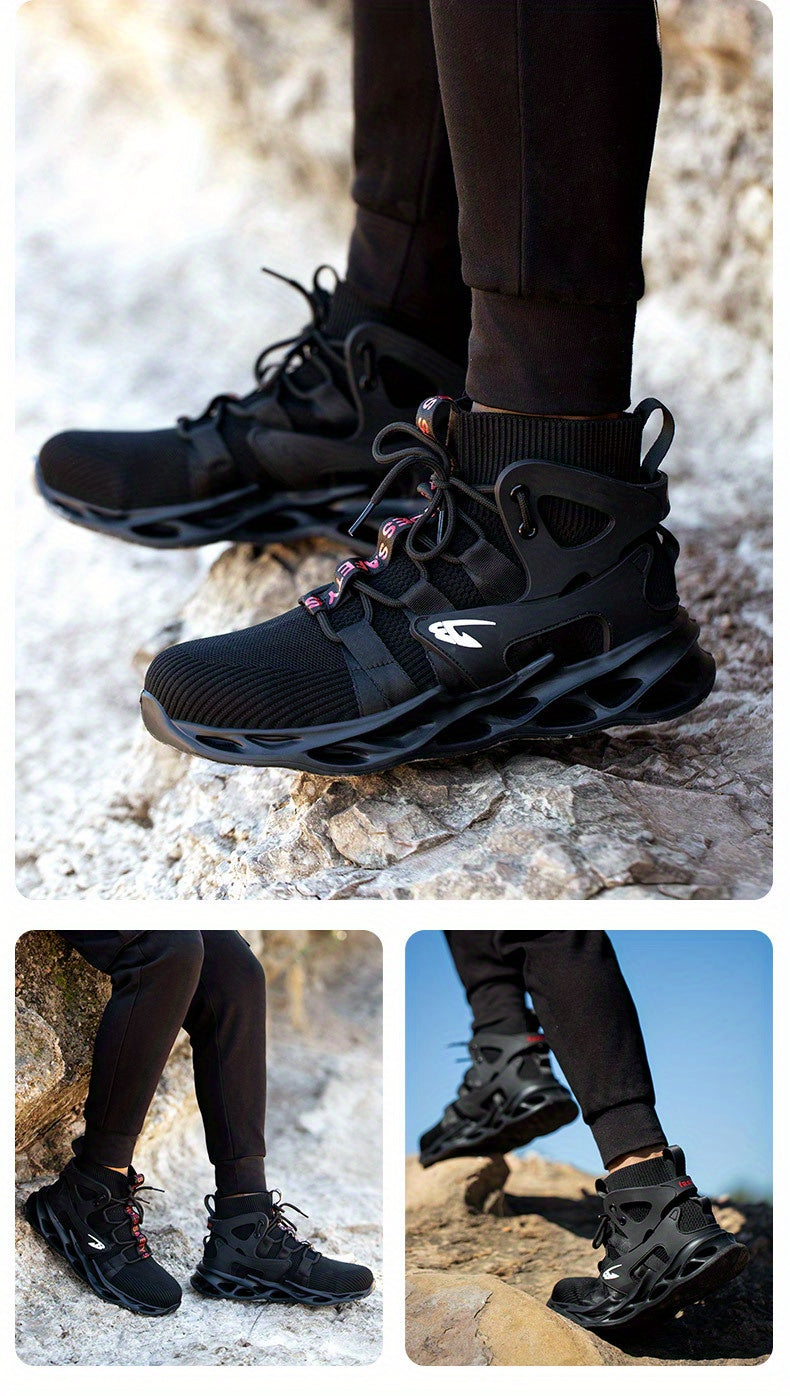 PLUS SIZE Men's Lightweight Safety Resistant Work Boots, Casual Comfortable Blade Boots