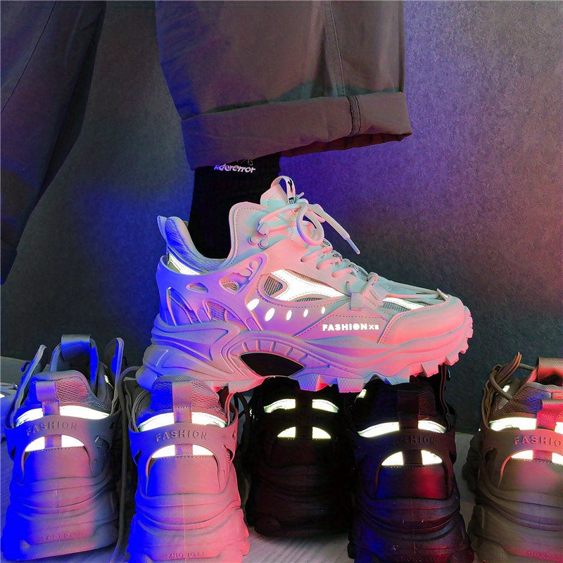 [1 Pair Men'S Cloud Pattern Sneakers] Round Toe Lace-Up  Athletic Sneakers, Sports , Breathable Fabric