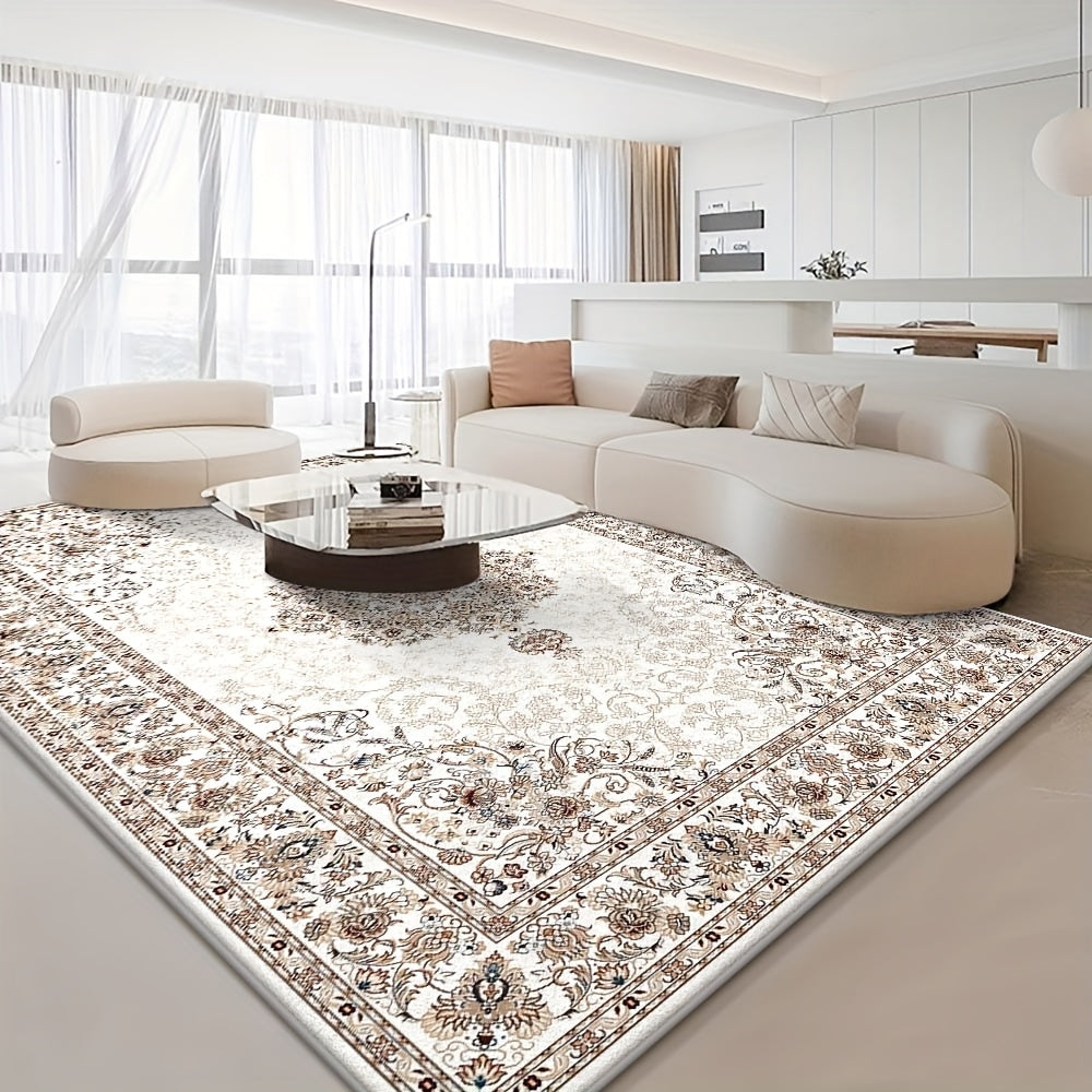 Velvet Living Room Mat: Fresh And Minimalist Design, Anti-Slip for a Cozy Bedroom, Machine Washable, Durable, Soft, Safe, And Easy to Clean – Perfect for Rooms, Kitchens, Or Dining Areas, Rugs for Living Room, Living Room R