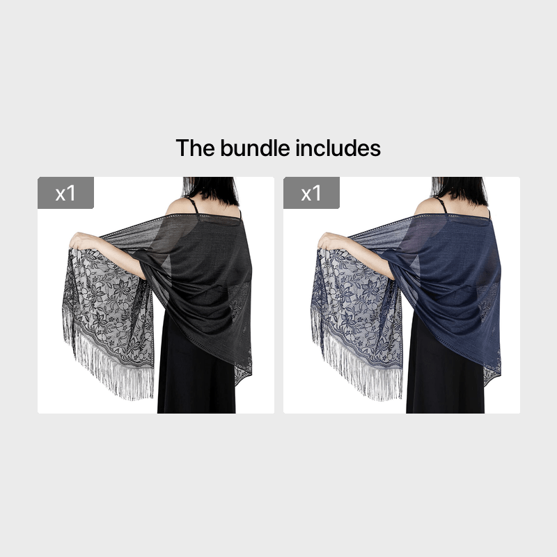 Solid Shawls Wraps For Evening Dresses Lightweight Scarfs For Women With Fringe Floral Lace Scarf For Wedding Party