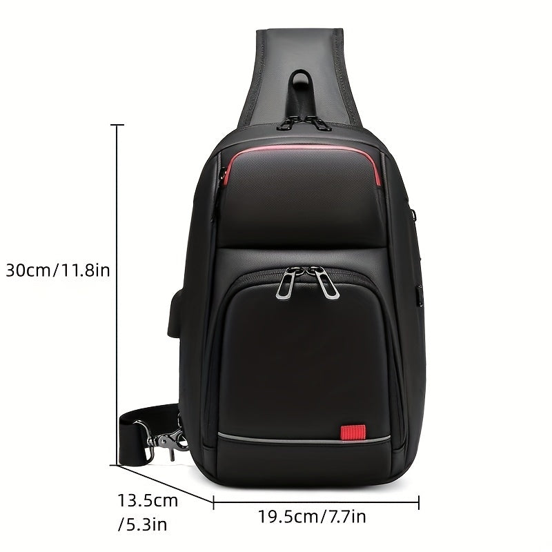 ReSilvery New Men's Chest Bag Business Single Shoulder Bag Large Capacity Crossbody Bag Breathable Casual Sports Bag