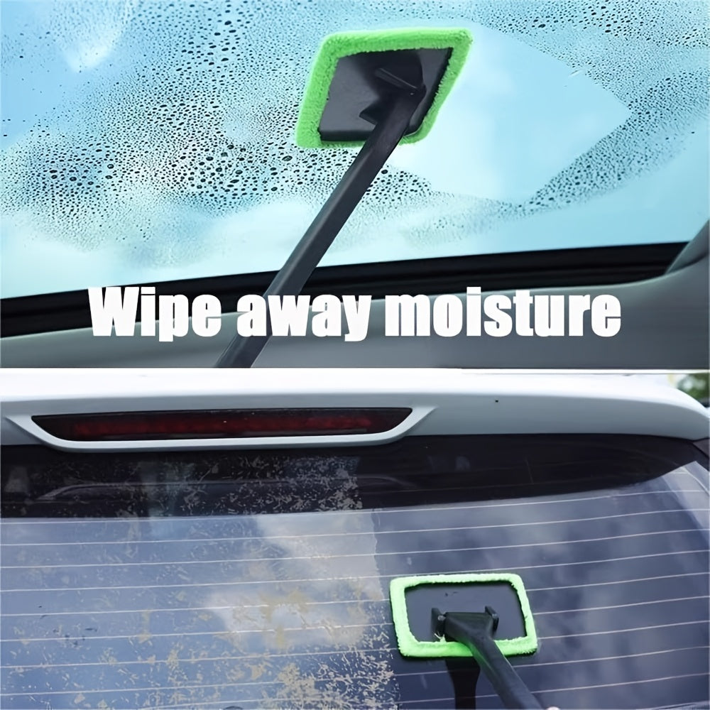Windshield Cleaning Brush Kit • Long Handle Interior Car Glass Wiper • Plastic Material