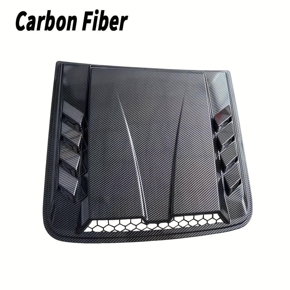 Polished ABS Universal Car Hood Vent Cover - Front Placement Automotive Hood Scoop with Air Flow Inlet for Enhanced Cooling - Fits Most Vehicles