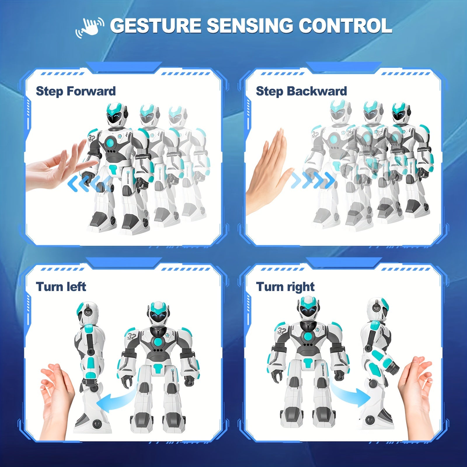 Remote Voice Control Large Robot: 2.4Ghz WiFi Signal Intelligent Programmable Popular Science Story Toys with Gesture Sensing Presents for Kids Christmas Halloween Gift