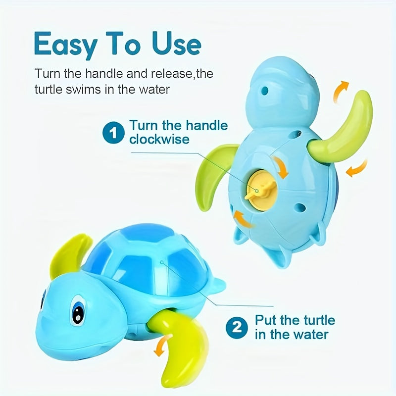 3-piece set,Bath Swimming Turtle Toy for Baby Toddler, Wind Up Chain Bathing Water Toy, Swimming Bathtub Pool Cute Swimming Turtle Toys for Boys Girls.