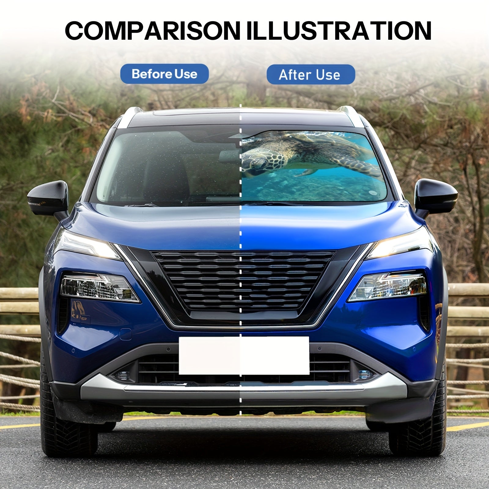Sun Protection, 1pc Turtle-Themed Windshield Sunshade for Cars, Foldable, Easy to Install, Universal, UV Protection And Heat Dissipation, Automotive-Interior Accessories, A Gift for My Father