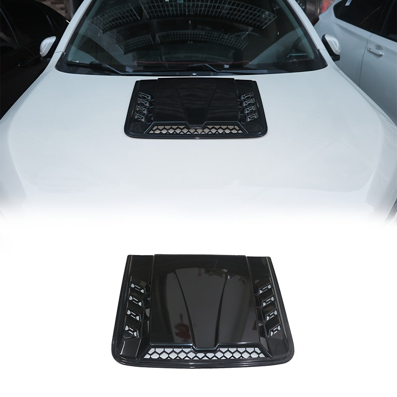 Polished ABS Universal Car Hood Vent Cover - Front Placement Automotive Hood Scoop with Air Flow Inlet for Enhanced Cooling - Fits Most Vehicles