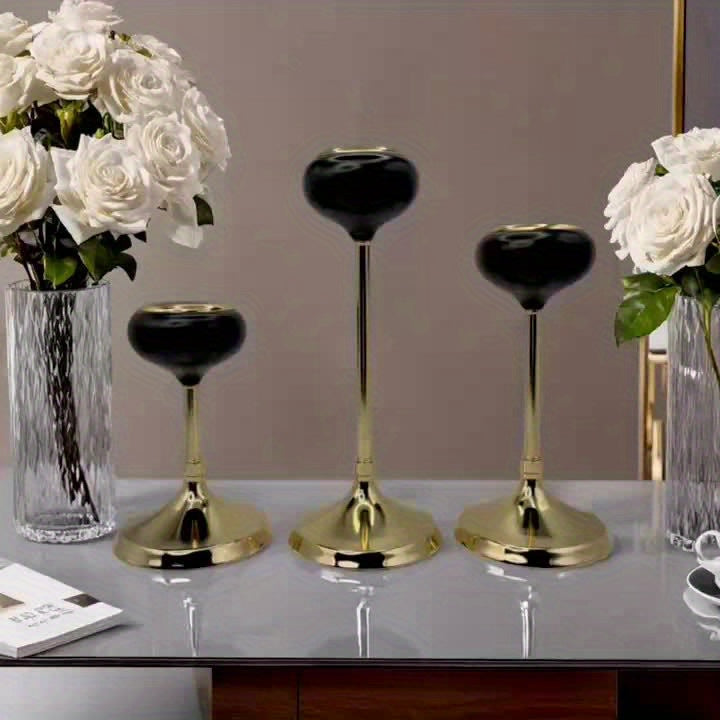 [Luxurious Candle Holders] Luxurious Golden Metal Candle Holders | Elegant Tabletop Decor for Weddings, Home, and Special Occasions, Perfect for Christmas, Halloween, Easter, Thanksgiving, Mother's Day, and Birthday Parties (