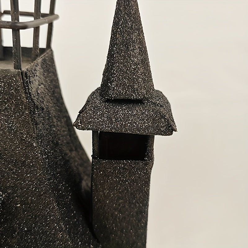 A Two-Tiered Pumpkin Spire Candelabra for a Haunted House, Perfect for Creating a Halloween Atmosphere. This Creative Candelabra Decoration Makes a Great Gift for Festive Occasions And Home Decor (Candles And Glass Not Includ