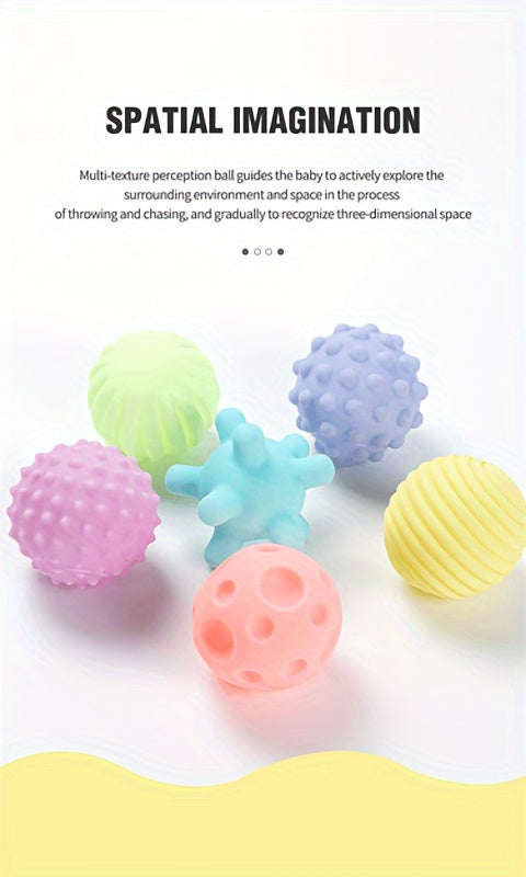 6pcs Soft Silicone Sensory Balls for Youngsters - Multi-Texture, Water Spray & Pinch Play Toys for Learning to Crawl and Fitness