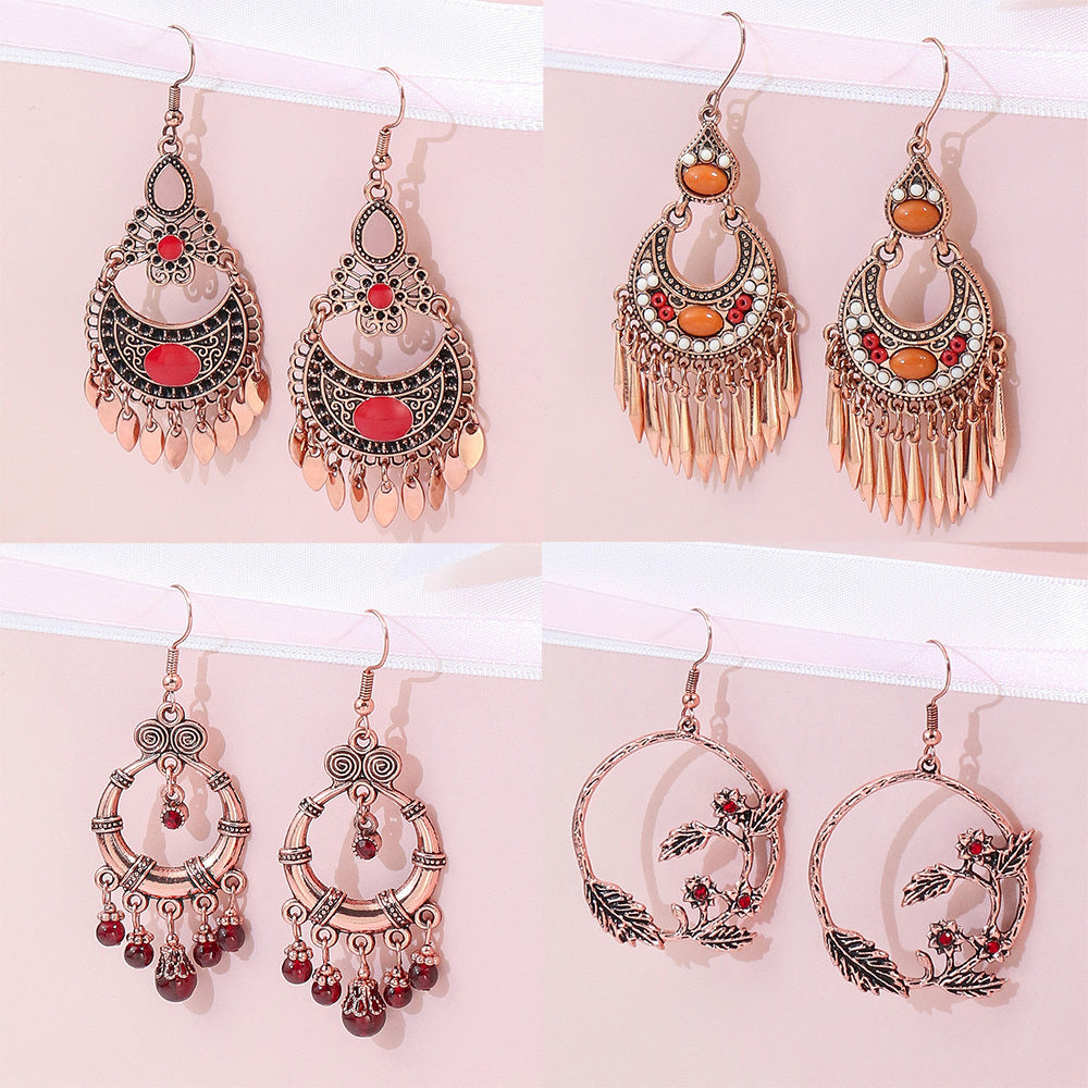 1 Pair/4 Pairs Vintage Style Women's Pendant  Tassel Earrings
