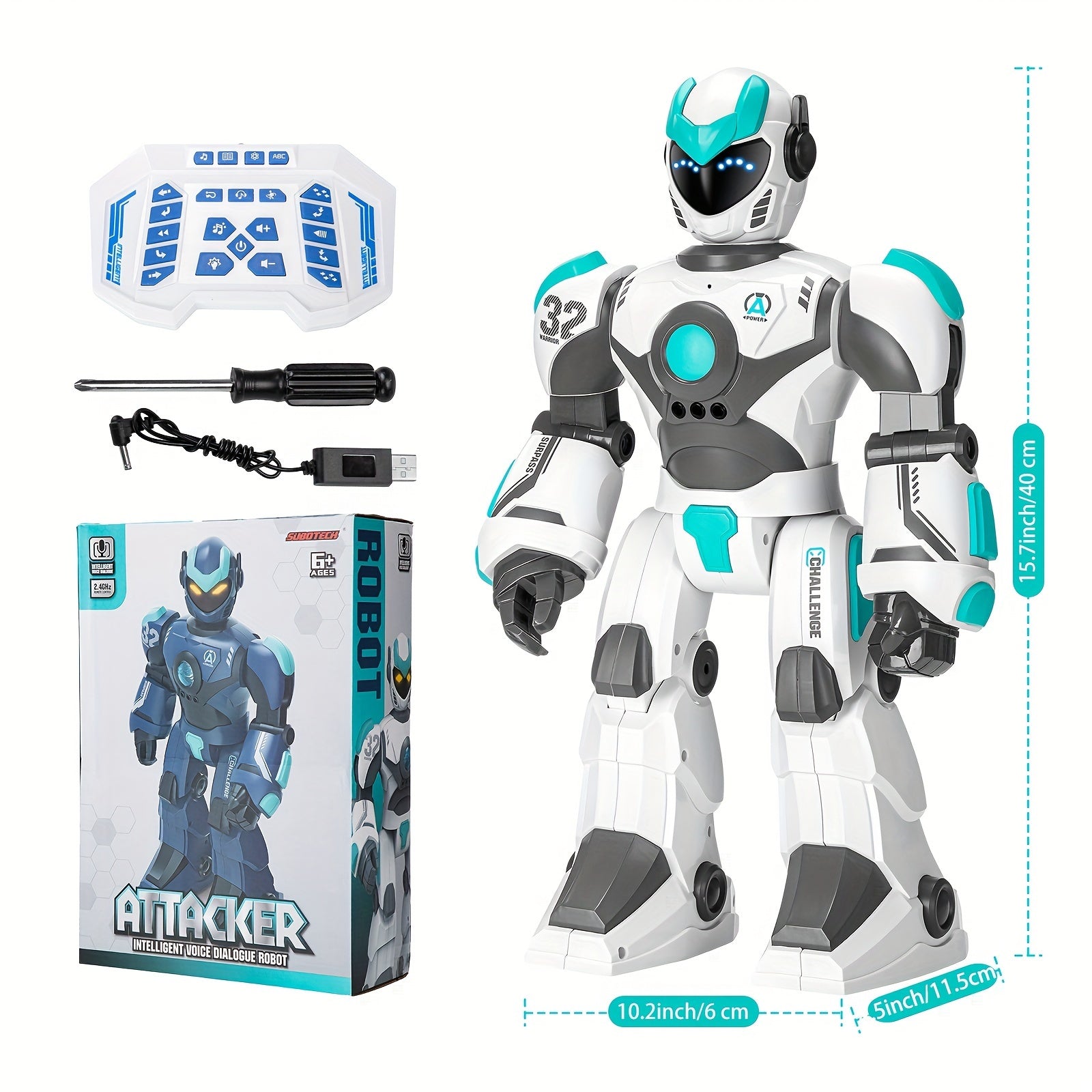 Remote Voice Control Large Robot: 2.4Ghz WiFi Signal Intelligent Programmable Popular Science Story Toys with Gesture Sensing Presents for Kids Christmas Halloween Gift