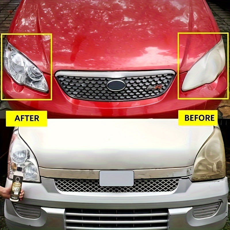 Car Headlight Restoration Fluid Automotive Headlight Oxidation Yellowing Scratches Blurring Enhancement Crystal Plating Coating Refurbishment Agent 8.45oz