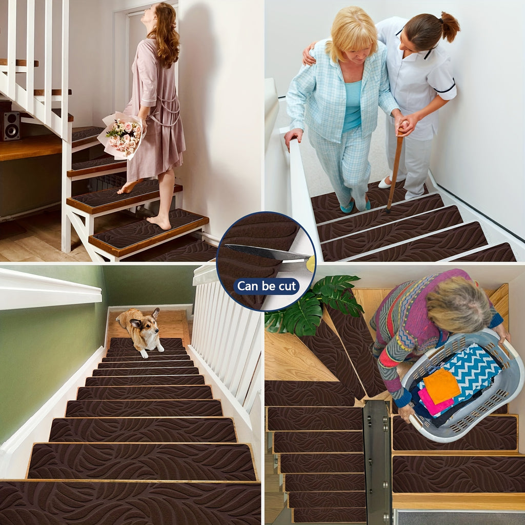 7/15pcs Stair Treads, Reusable Carpets, Durable Stair Runners, Washable Rugs, For Wood Step Pet Staircase Home Room Supplies Spring Decor Gift