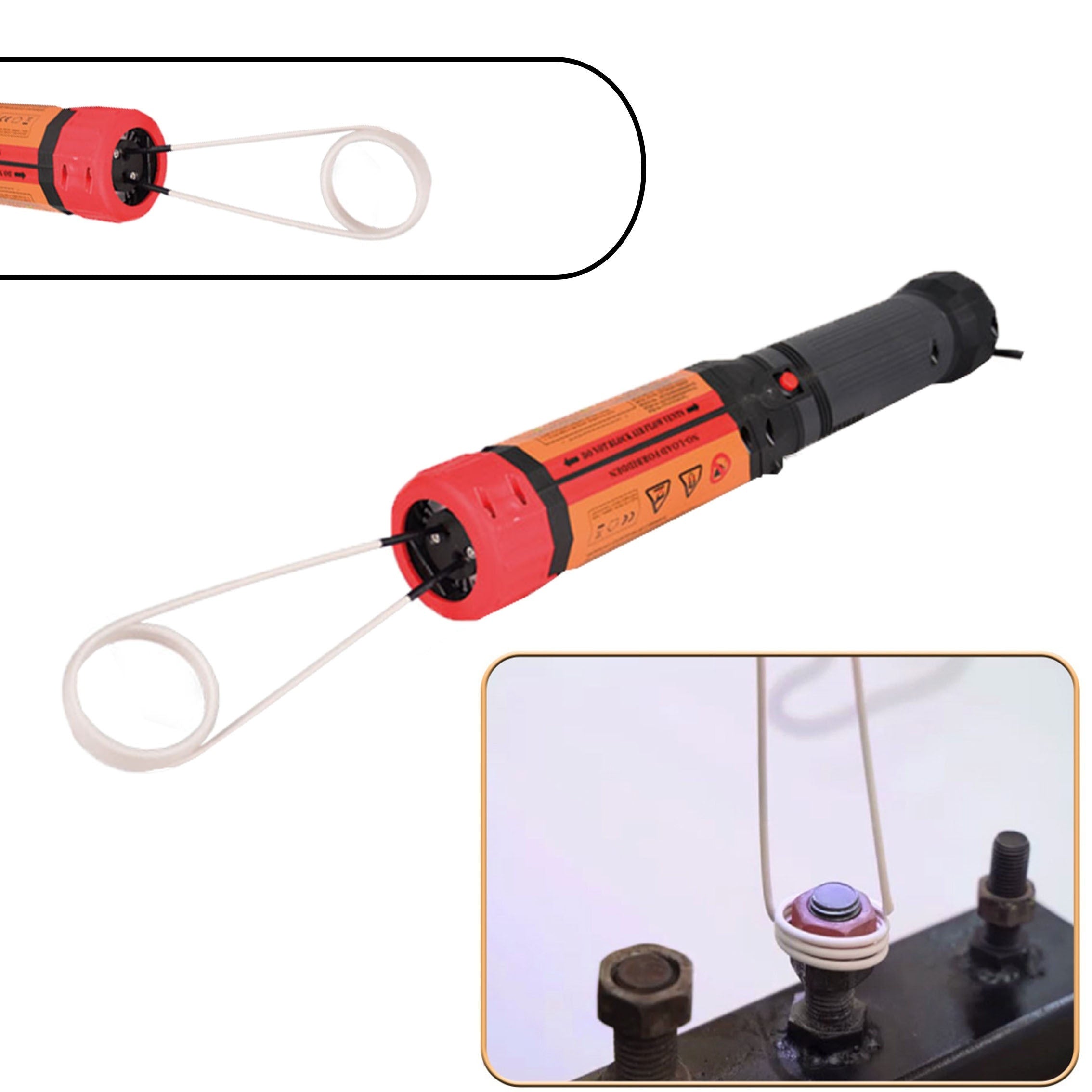 1100W Handheld Magnetic Induction Heater Kit with 8 Coils, Flameless Heat Tool for Automotive Applications, 110-130V Power Supply, US Plug - No Fuel Required