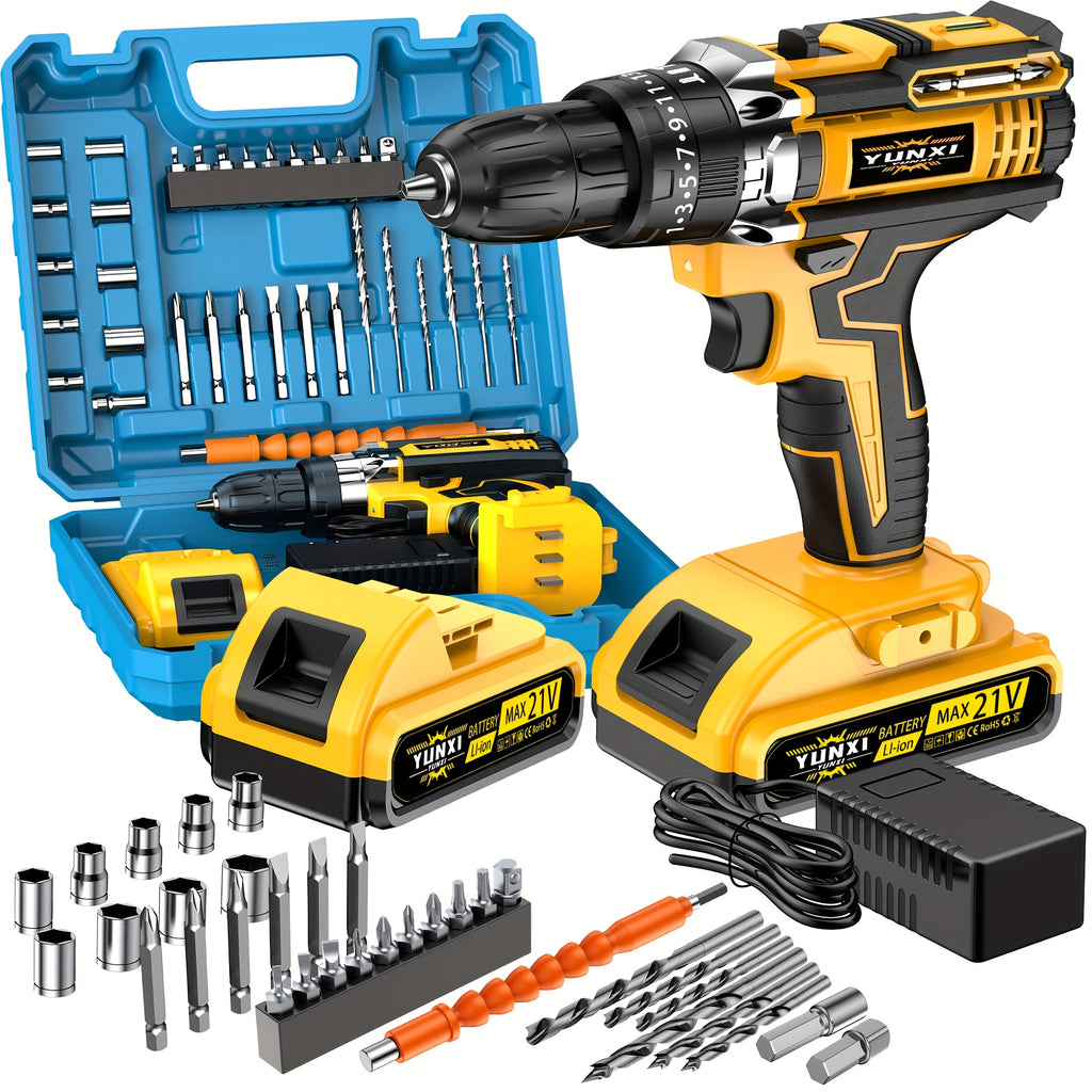 21V Cordless Drill Set Impact Drill with Battery And Quick Charger