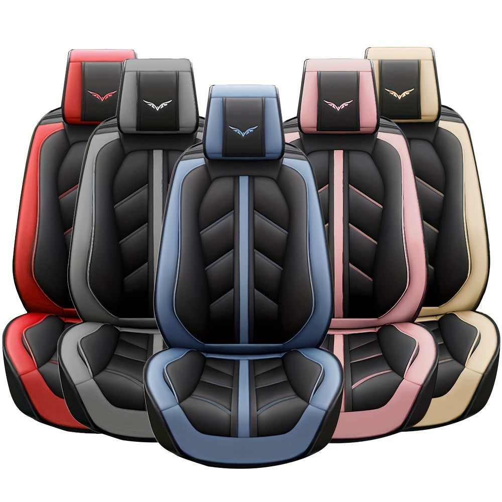 5 Seats Car Seat Covers Nappa Automotive Seat Cushion Protector Front Rear Full Set Waterproof Universal Fit for Most Sedan SUV Truck