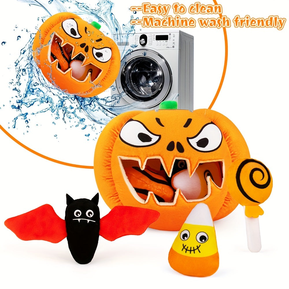 1pc Halloween Dog Toy - Pumpkin & Ghosts Dog Halloween Toys, Squeaky Plush Dog Toy, Dog Squeaking Toy Halloween Dog Toys Gifts For Small Medium Large Dogs, Hide And Seek Dog Toy