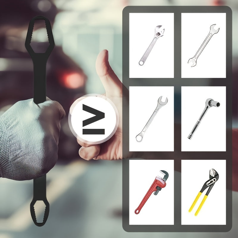 Heavy Duty Metal Ratchet Wrench Set - Double-Ended Torque Wrench with Self-Locking Mechanism, 6/9 Inch, Black, for Auto & Bicycle Repair, Tool for Automotive, Bicycle