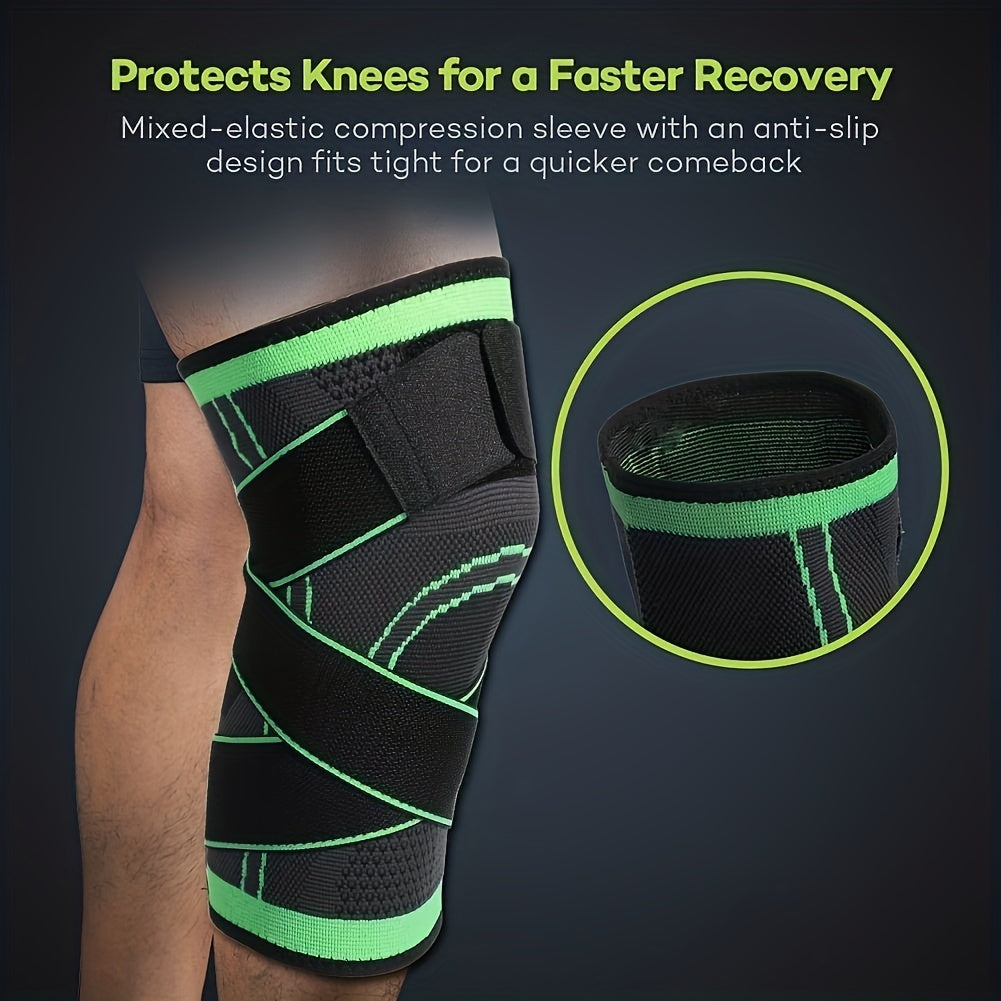 Maximize Your Performance With Our Compression Knee Sleeve - High Elastic, Breathable, And Perfect For Sports, Gym, Hiking, And More!