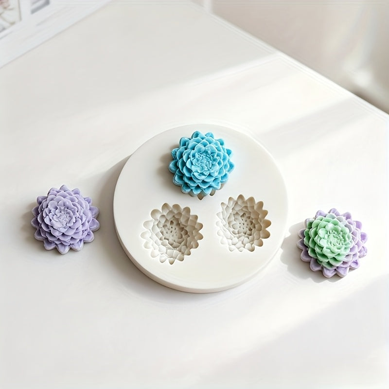 2pcs, 2.76-Inch Large Dahlia Silicone Molds, Suitable for Making Candles, Aromatherapy, Handmade Soap, Clay, Plaster, And Crafts