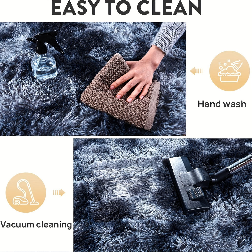 Large Area Rugs For Living Room, Tie-Dyed Shaggy Rug Fluffy Throw Carpets, Ultra Soft Plush Modern Indoor Fuzzy Rugs For Bedroom Home Decor, Tie Dyed-blue Gray