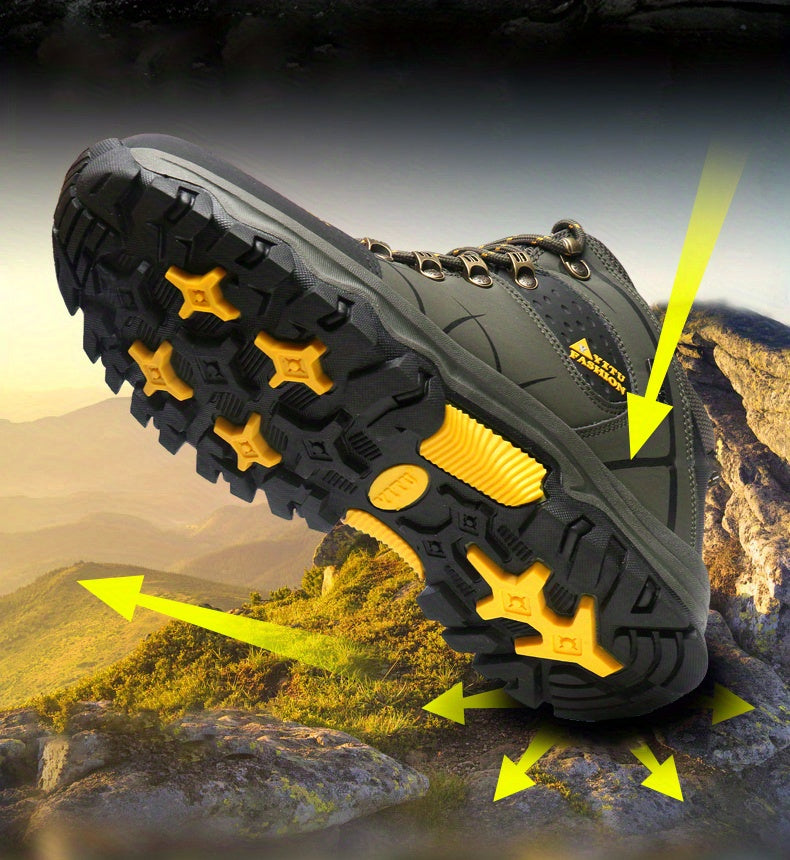 Men's Fashion Hiking Boots, Lightweight Wear-resistant Non-slip Durable Comfortable Boots For Outdoor Hiking Trekking Camping