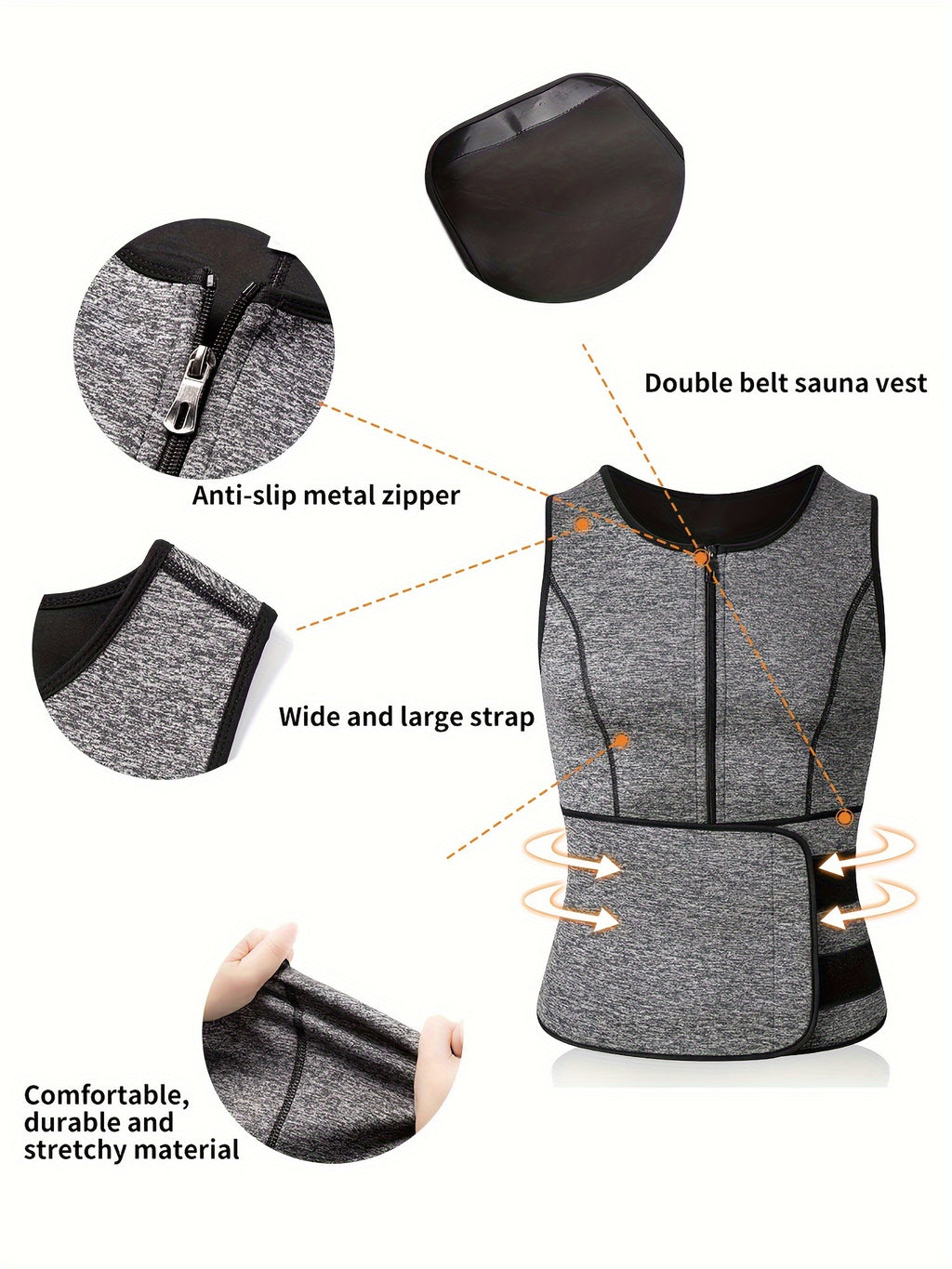 TKPARK Men's Adjustable Compression Tank Top & Waist Trainer - High-Elasticity Workout Shirt