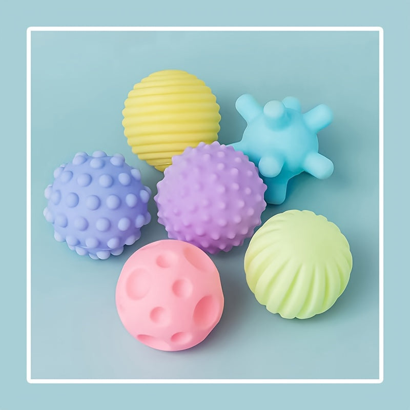 6pcs Soft Silicone Sensory Balls for Youngsters - Multi-Texture, Water Spray & Pinch Play Toys for Learning to Crawl and Fitness