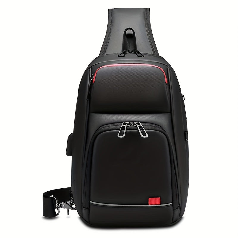 ReSilvery New Men's Chest Bag Business Single Shoulder Bag Large Capacity Crossbody Bag Breathable Casual Sports Bag