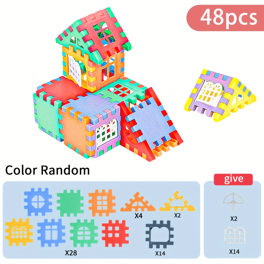 Colorful Large House Building Blocks, Window Design Toys, Creative Large House Building Block Toys Halloween Christmas Gifts