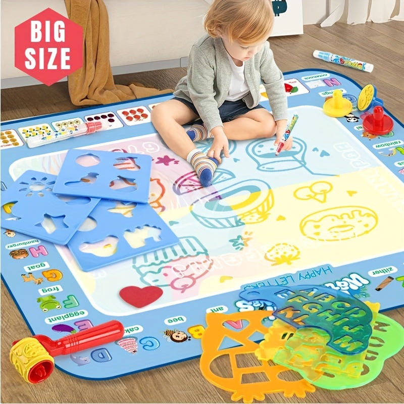Water Doodle Mat 31 X 38 Inches Extra Large Magic Drawing Doodling Mat Coloring Mat Educational Toys Gifts for Kids Toddlers Boys Girls Age