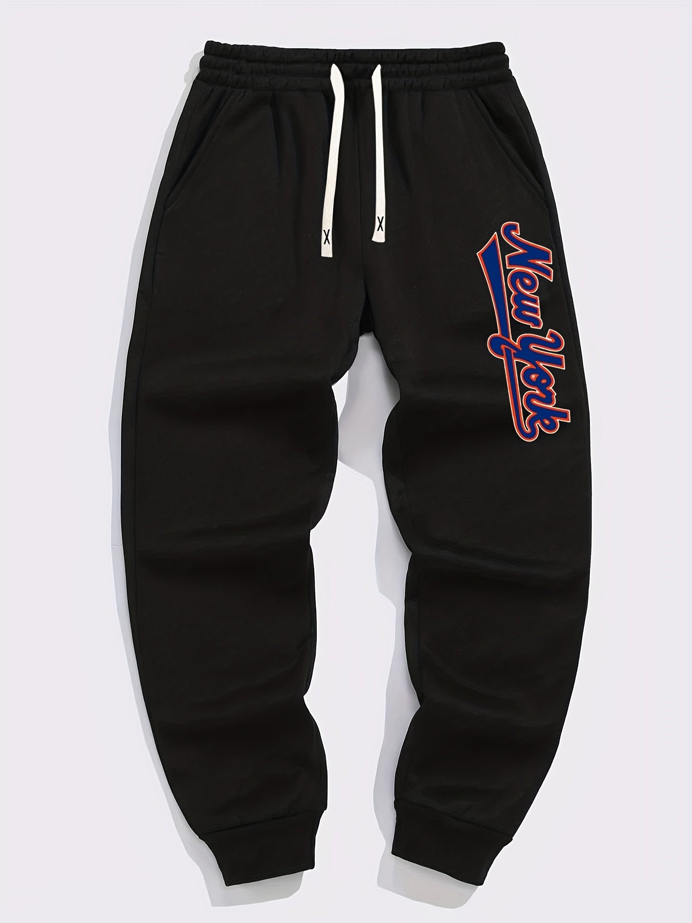 Loose Fit Printed Joggers, Men's Casual Stretch Waist Drawstring Sports Pants Sweatpants