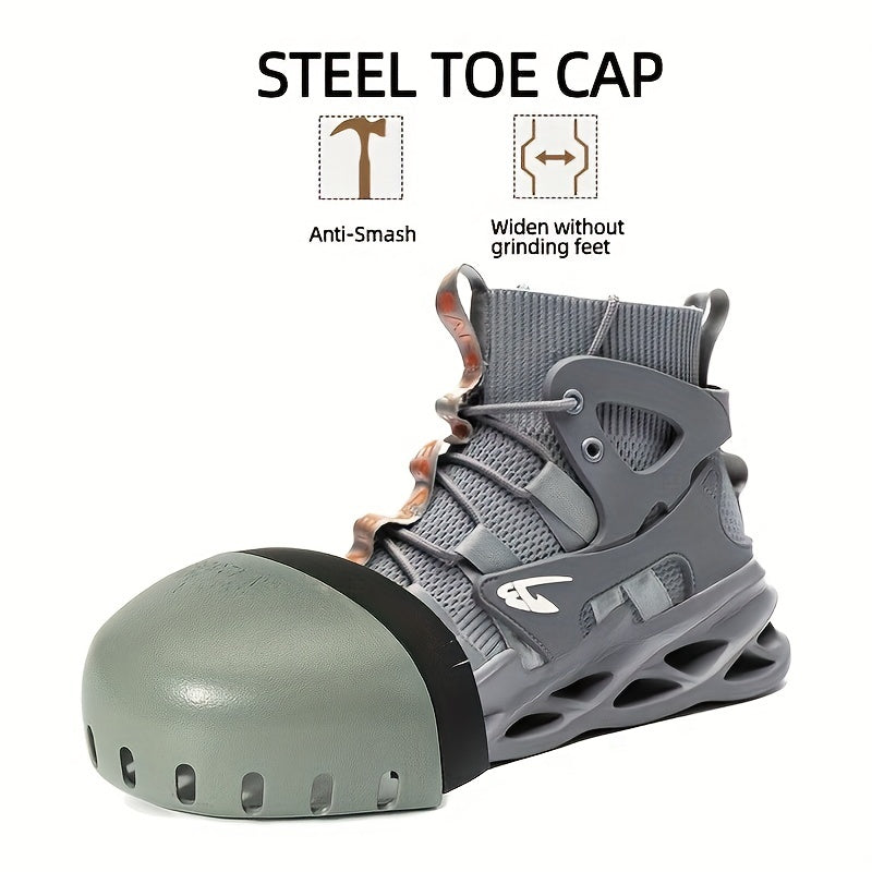 PLUS SIZE Men's Lightweight Safety Resistant Work Boots, Casual Comfortable Blade Boots