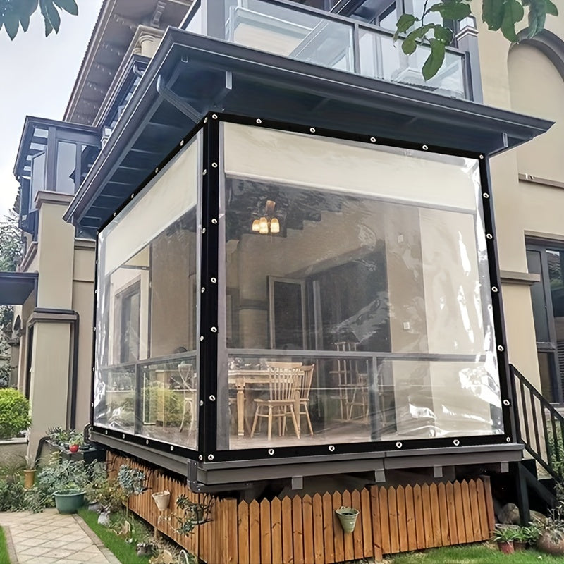 1pc Clear Waterproof Tarpaulin - Transparent Tarp Canopy Awnings for Winter Plants Cover and Greenhouse Film - Dustproof, Rainproof, UV Resistant, Heavy-Duty Garden Coverage with Long-Lasting Protection