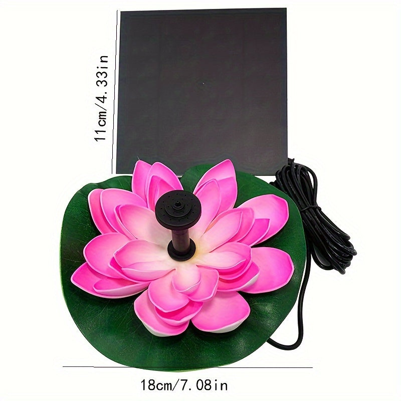 1 Set 1.5W Solar Lotus Fountain Pump, 3m/118 Inch Split Extension Cable, Upgraded To 8 Solar Fountain Nozzles, Suitable For Bird Bath, Bird Bath Drinking Water Pool, Pond And Garden Decoration Water Features (Battery Free)