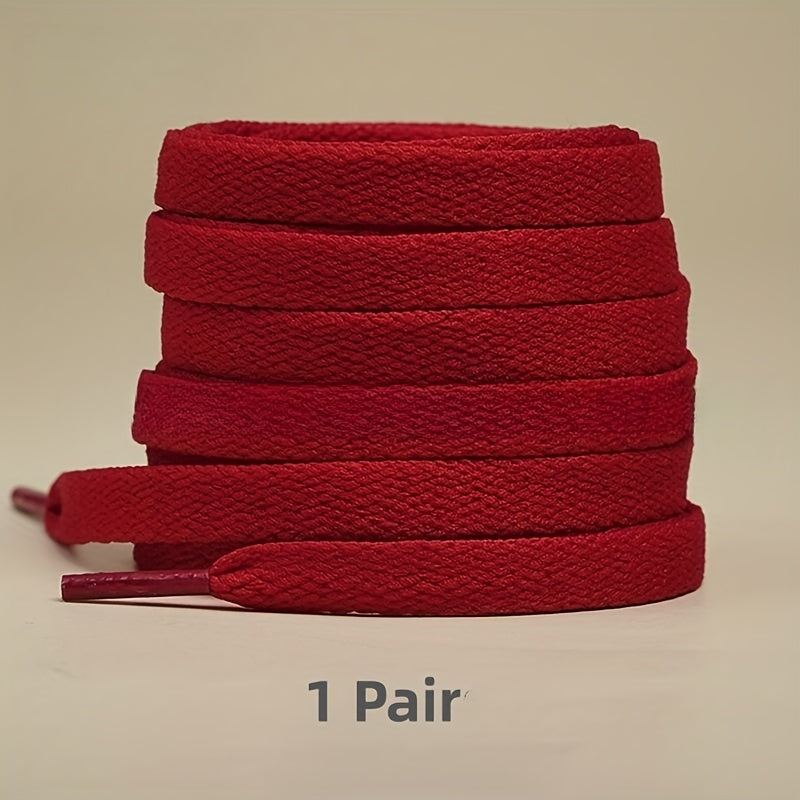 1pair Color Shoelaces Flat Sneakers Canvas Sports Shoelaces, Available In Multi Colors, Matching Use For Men Women