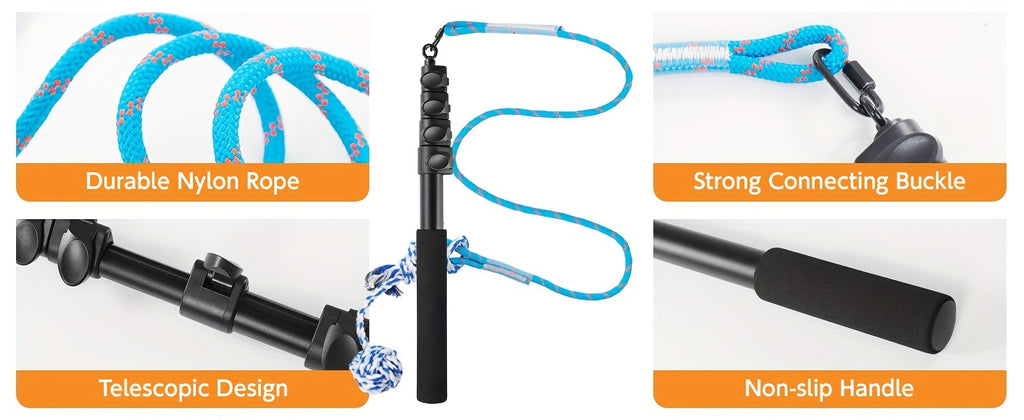Extendable Flirt Pole for Large Dogs - Dog Flirt Stick with Detachable Interactive Toys - Flirt Stick for Small Medium Large Dogs Training Playing Exercise - Enhances Agility & Cleans Teeth, Dog Toys