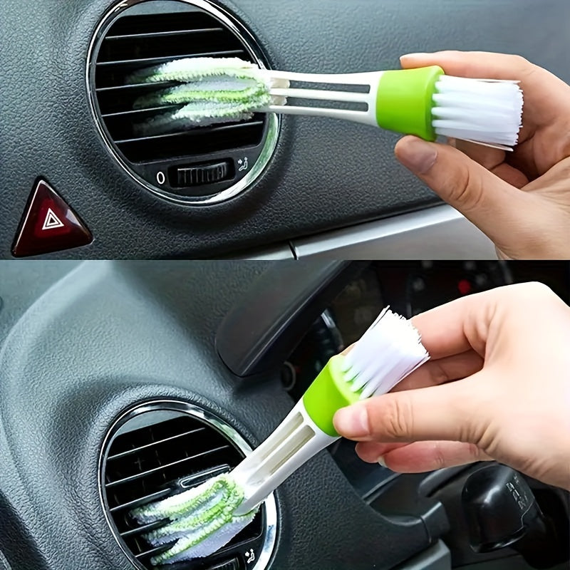 2-in-1 Car Vent Cleaning Brush - Multi-Functional Air Conditioner & Blinds Duster, Detachable and Washable for Door Partitions & Hard-to-Reach Corners