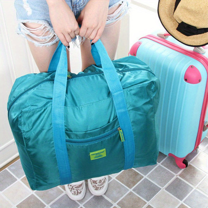 1pc Foldable Travel Duffel Bags, Large Capacity Luggage Bag, Foldable Travel Bag, Tote Bag, Suitable For Overnight, Holiday, Shopping, Weekends, Outing, Gym